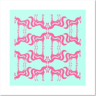 The Essence of a Horse Ornament (Mint and Hot Pink) Posters and Art